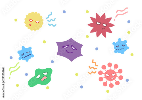 いろいろなウイルスのイラスト