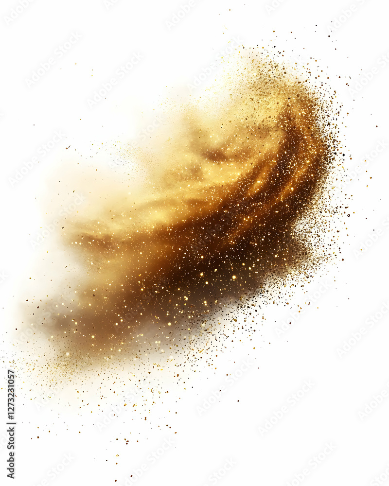 Golden Dust Explosion Abstract Background Golden Dust Explosion Abstract Background