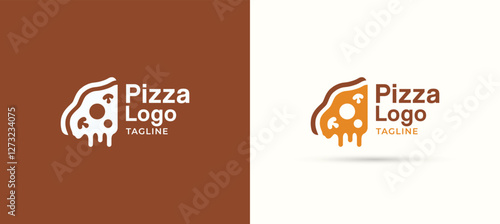 Pizza shop vector logo design