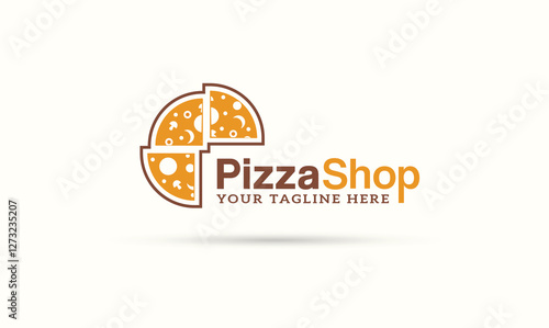 Pizza shop vector logo design