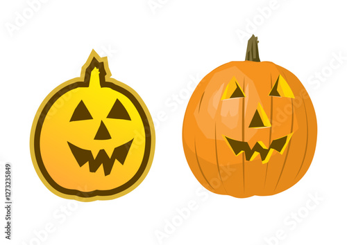 Spooky and fun vector illustration of a classic Halloween Jack O' Lantern.  Perfect for holiday designs, invitations, and more.