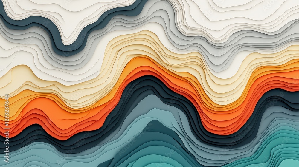 Obraz premium Customer experience interaction data concept. Colorful abstract wavy patterns with layered textures.