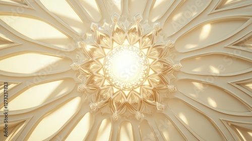 A representation of the divine in BahÃ¡'Ã­ faith, symbolized by a radiant light and a global emblem on a white background. photo