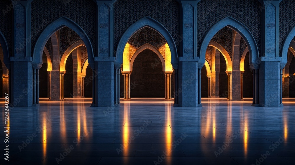 Illuminated Islamic Architecture Interior Columns Arches Illuminated Islamic Architecture Interior Columns Arches