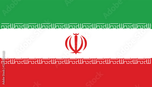 Iran Flag with Actual Measurement