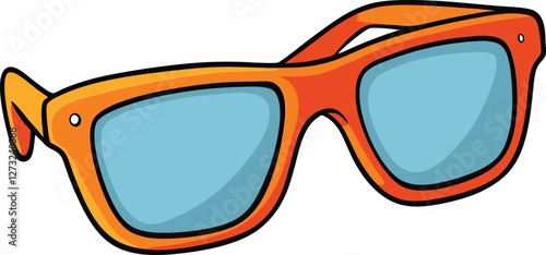 Summer beach sunglass silhouette vector illustration, stylish eyewear, summer fashion, beach accessory, outdoor protection, cool vibe, sun protection, beach lifestyle.