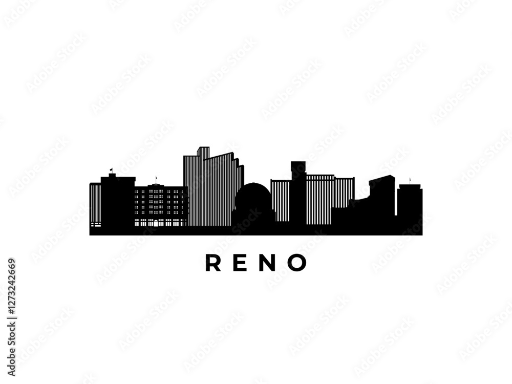 Naklejka premium Vector Reno skyline. Travel Reno famous landmarks. Business and tourism concept for presentation, banner, web site.