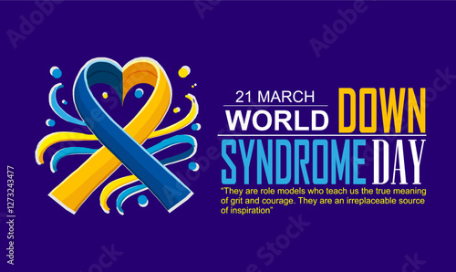 World Down Syndrome Day on 21 March . Greeting card, poster, flyer and Banner, background design.