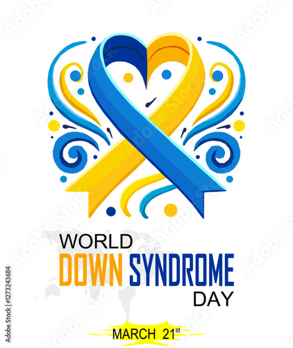 World Down Syndrome Day on 21 March . Greeting card, poster, flyer and Banner, background design.