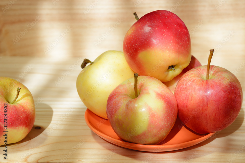 Beautiful organic fresh apples from farms. Beautiful organic fresh apples from farms.