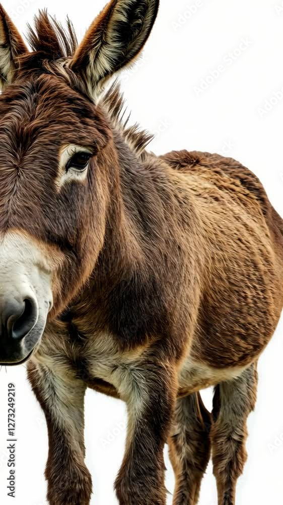Captivating portrait of a donkey with distinct features and gentle expression in a natural light setting Captivating portrait of a donkey with distinct features and gentle expression in a natural light setting