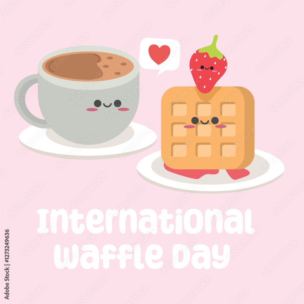 International waffle day vector design for celebration. Suitable for background, template, social media, poster, flyer design, flat illustration, banner, etc International waffle day vector design for celebration. Suitable for background, template, social media, poster, flyer design, flat illustration, banner, etc