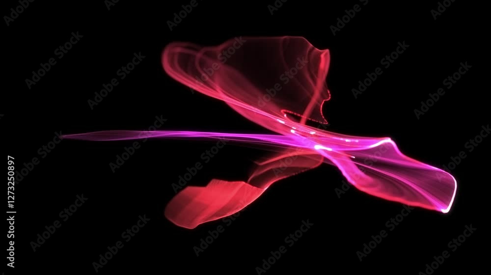Fluid glowing colorful smoke burst opener flow element