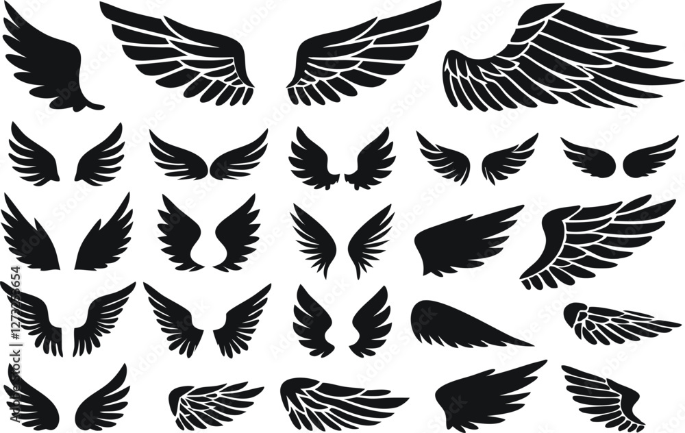 Wings logo set. Vector illustration Wings logo set. Vector illustration