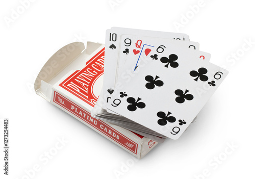 Playing cards isolated on transparent background