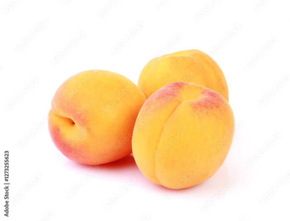 Apricots isolated on a white background Apricots isolated on a white background