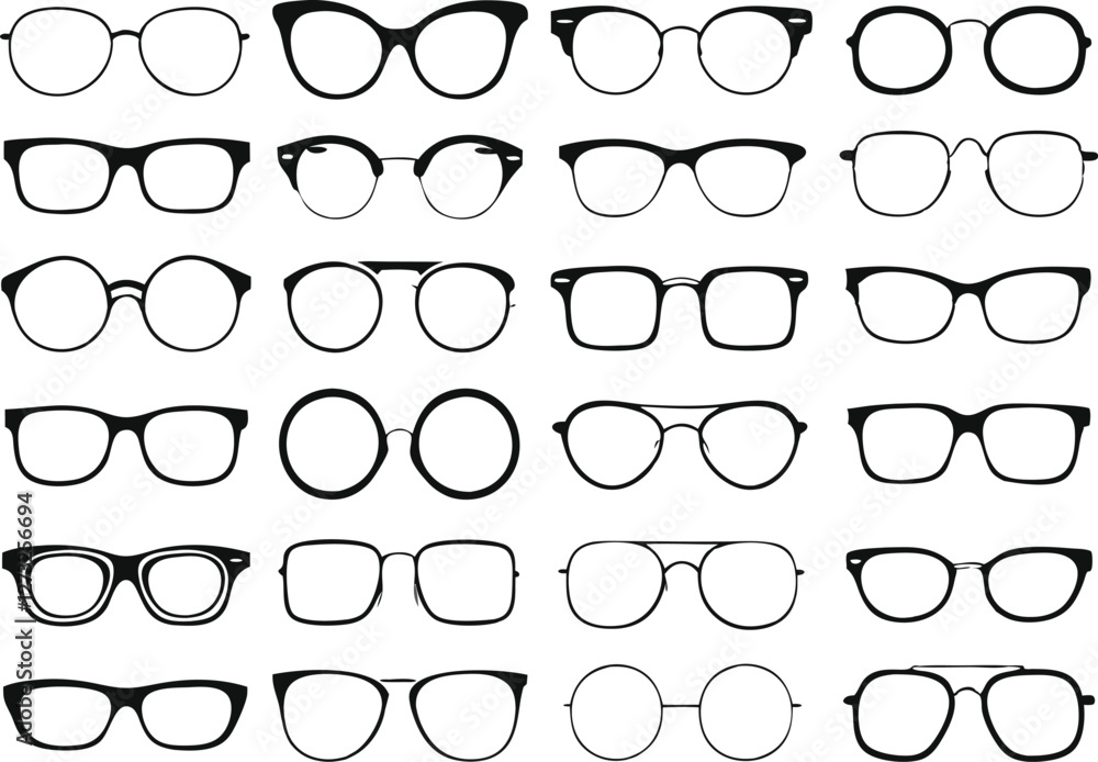 Glasses vector collection. Sunglasses set Glasses vector collection. Sunglasses set