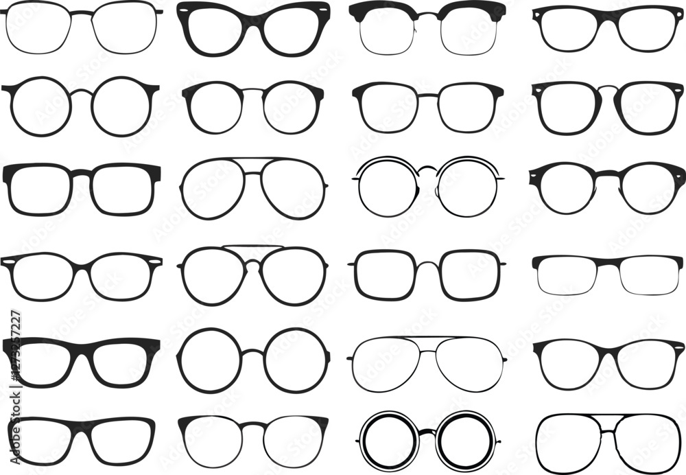 Glasses vector collection. Sunglasses set Glasses vector collection. Sunglasses set