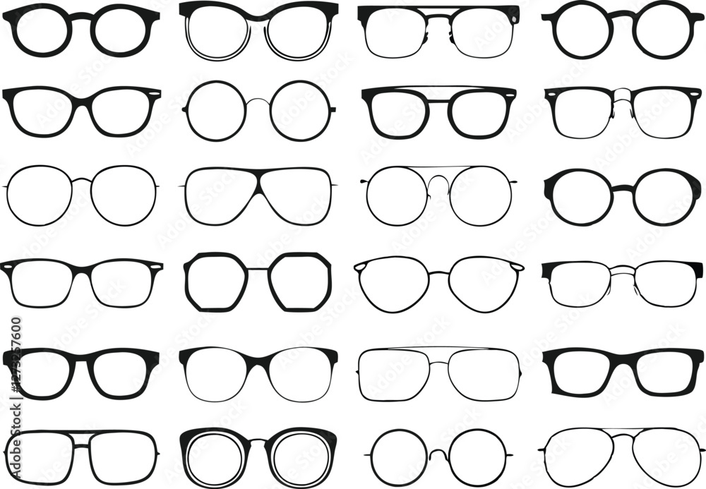 Glasses vector collection. Sunglasses set