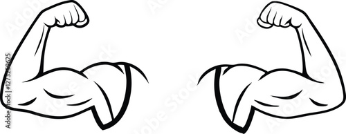 Biceps. Muscle icon. Gym logo. Vector