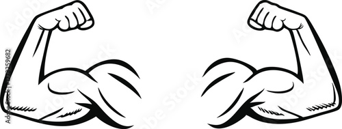 Biceps. Muscle icon. Gym logo. Vector