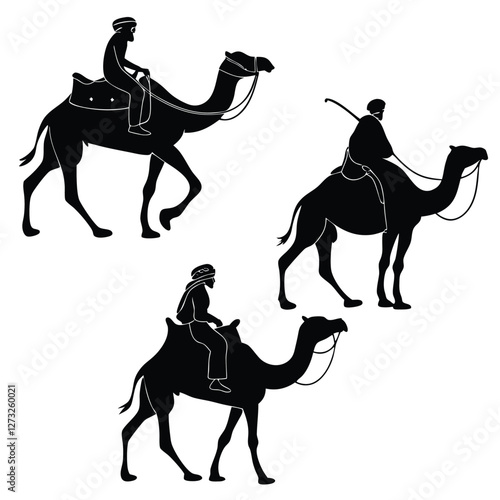 People on Camelback Black Silhouettes