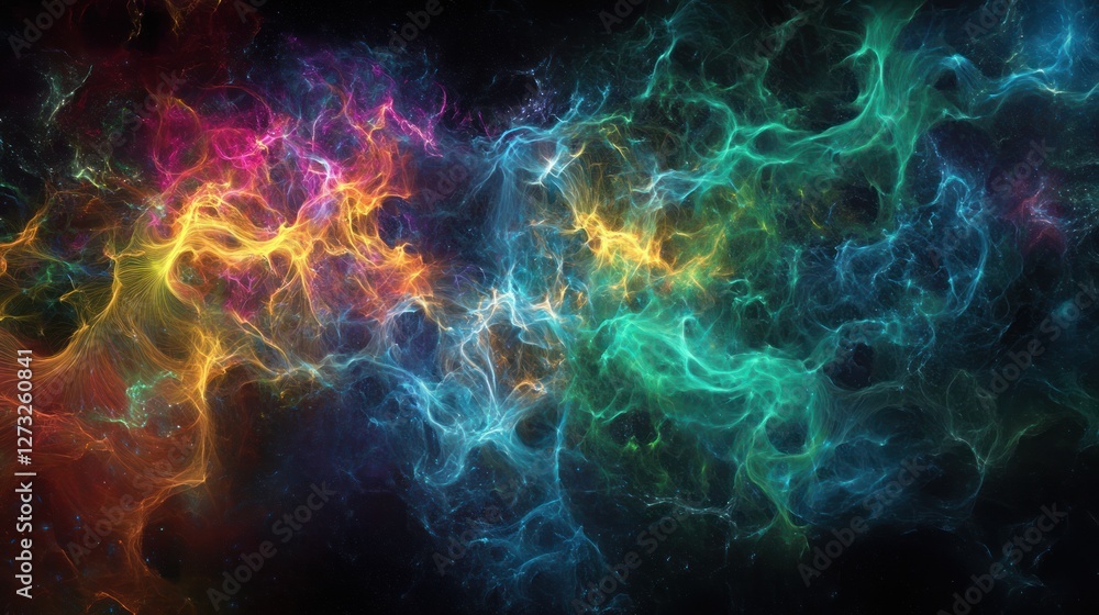 Abstract Cosmic Nebula Swirling Vibrant Colors Abstract Cosmic Nebula Swirling Vibrant Colors