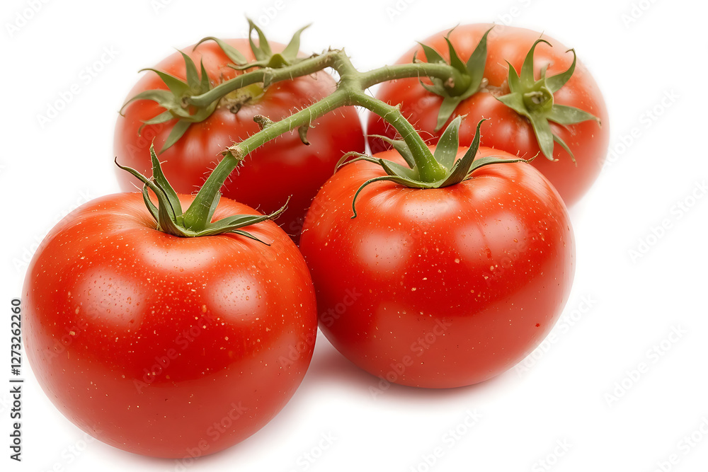 Fresh Ripe Red Tomatoes on White Background – Vibrant and Juicy Fresh Ripe Red Tomatoes on White Background – Vibrant and Juicy
