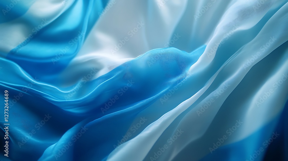 Obraz premium Abstract blue and white silk fabric texture.
