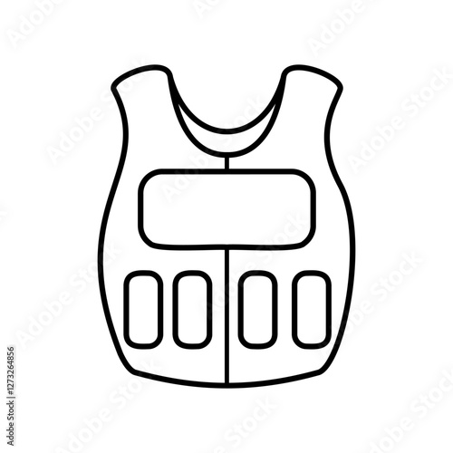 Bulletproof vest icon vector. Police illustration sign. Special forces symbol or logo.