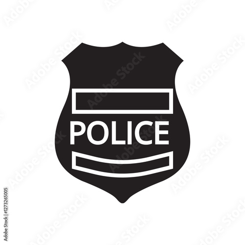 Police badge icon vector. Police illustration sign. Sheriff symbol or logo.