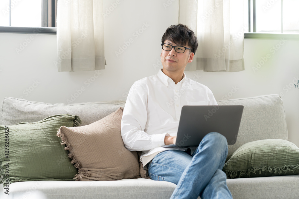 男性　パソコン