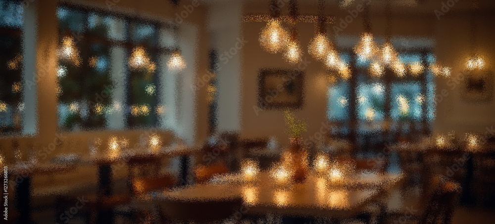 Blurred coffee shop background with warm lighting Blurred coffee shop background with warm lighting