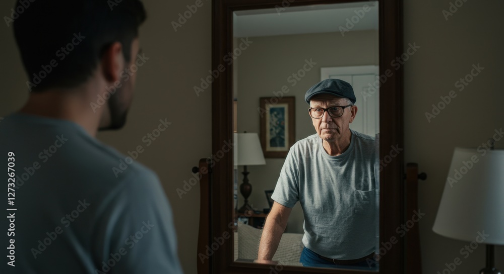 Obraz premium Reflection of Generations: A Son's Gaze into His Father's Eyes