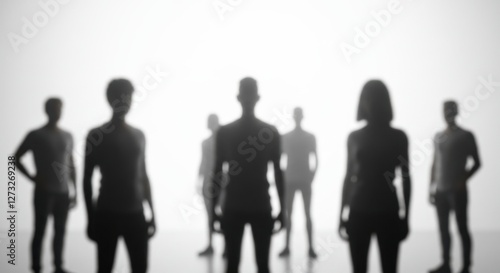 Wallpaper Mural Mysterious Silhouettes: A Group of Blurred Figures in a Bright Space Torontodigital.ca