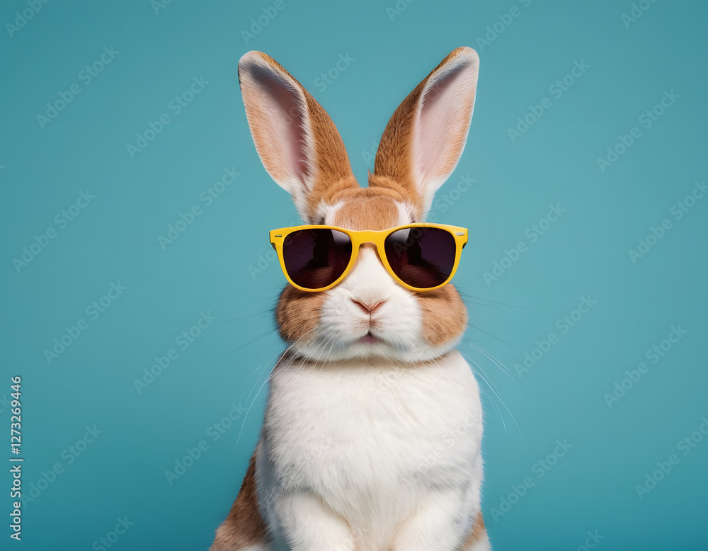 bunny with sunglasses, a white rabbit on a plain color background, a cute bunny wearing red sunglasses isolated on sunglasses, a stylish animal concept bunny with sunglasses, a white rabbit on a plain color background, a cute bunny wearing red sunglasses isolated on sunglasses, a stylish animal concept