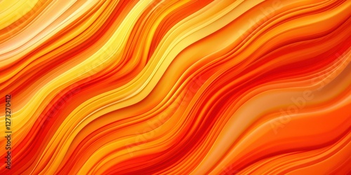 This artwork features vibrant orange and red shades, flowing smoothly to create an engaging abstract design that inspires warmth and passion in viewers. photo