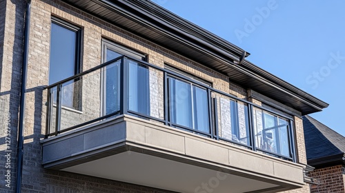 Wallpaper Mural A newly constructed home with aluminum railings installed on the upper-level balcony Torontodigital.ca