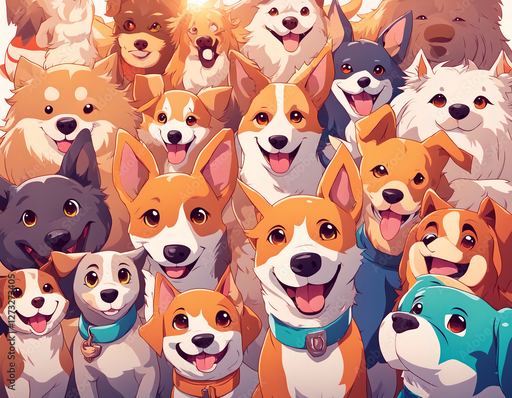 Obraz premium Set of Cartoon Dogs