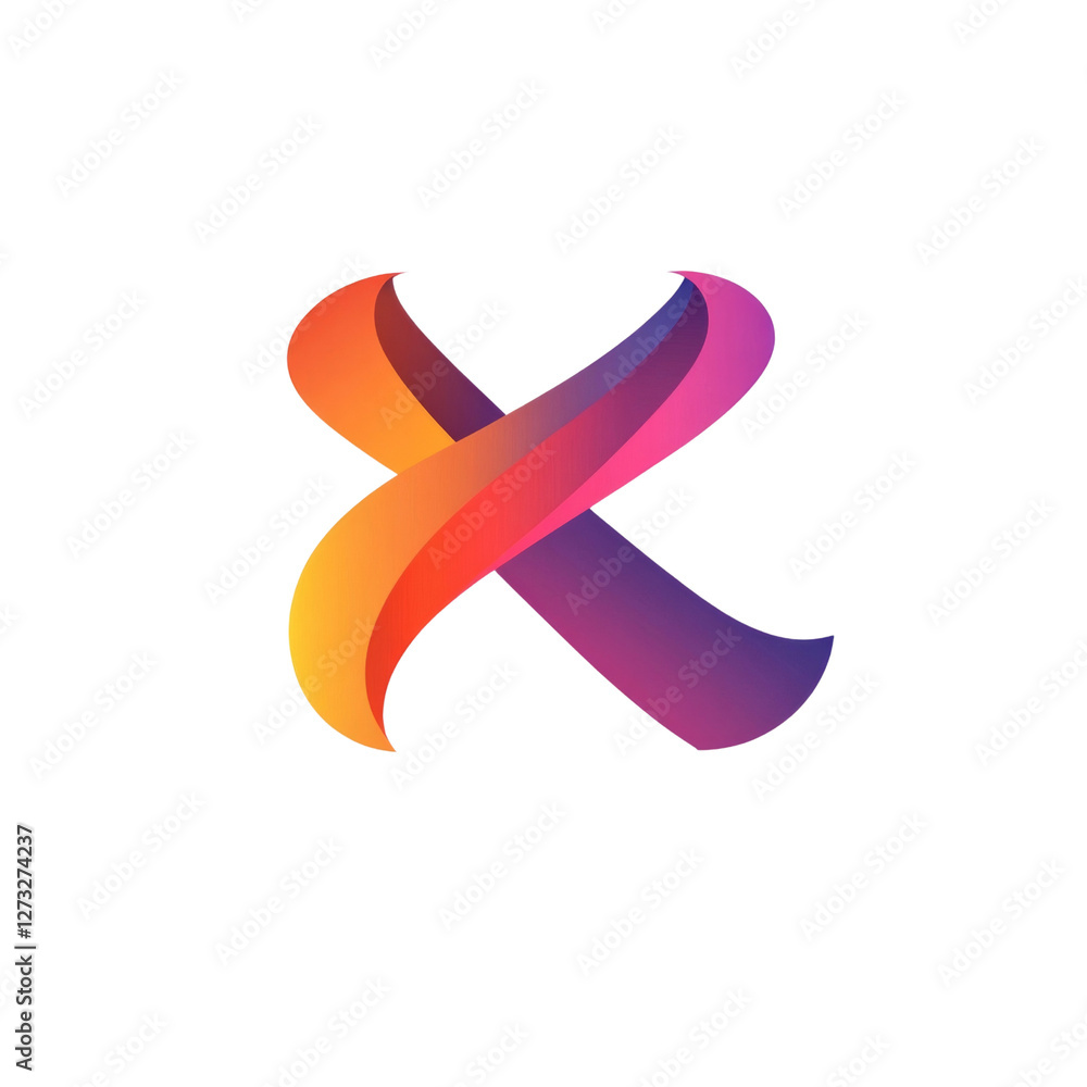 The letter X is shown in a colorful design The letter X is shown in a colorful design