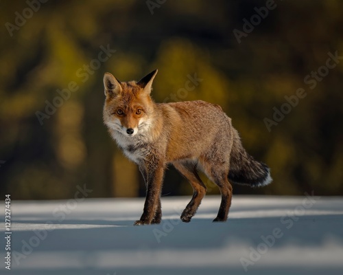 Red fox at sunrise