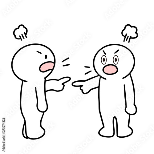 言い争いのケンカをしている棒人間