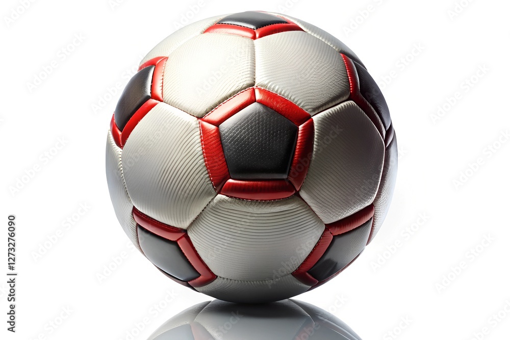 Soccer Ball with Textured Panels on White Background Soccer Ball with Textured Panels on White Background