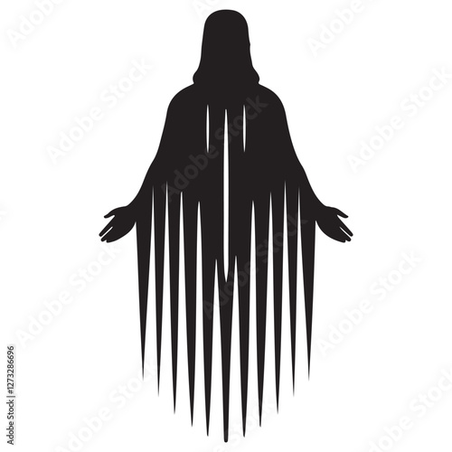 Illustrative Jesus Silhouette Vector Icon Graphic for Religious Designs