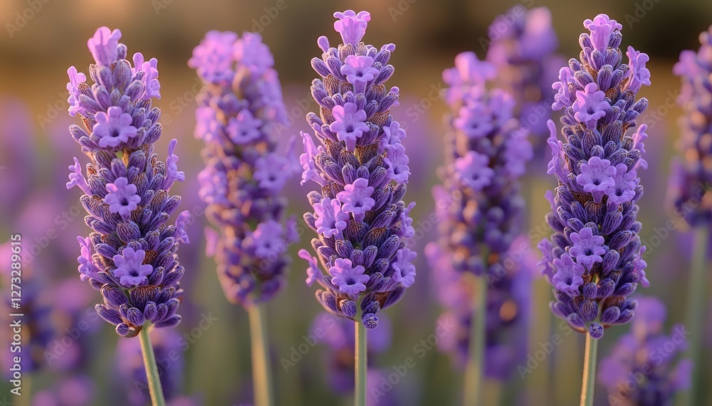 Obraz premium Lavender Flowers Blooming in Summer Sunlight