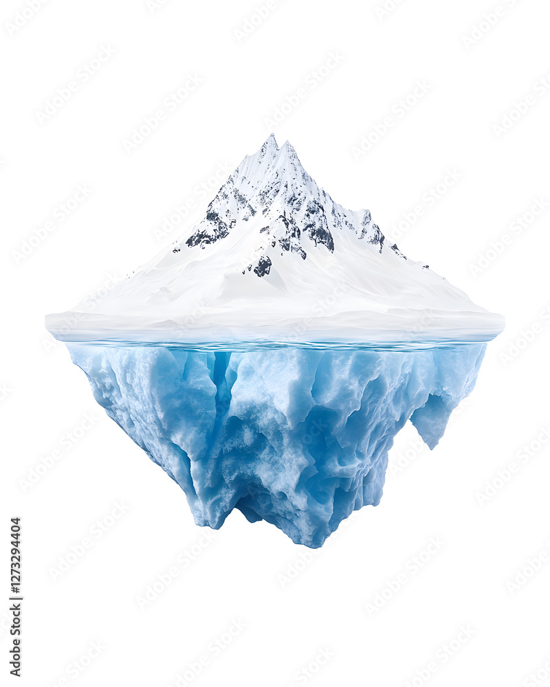 Obraz premium Massive isolated iceberg isolated on white background