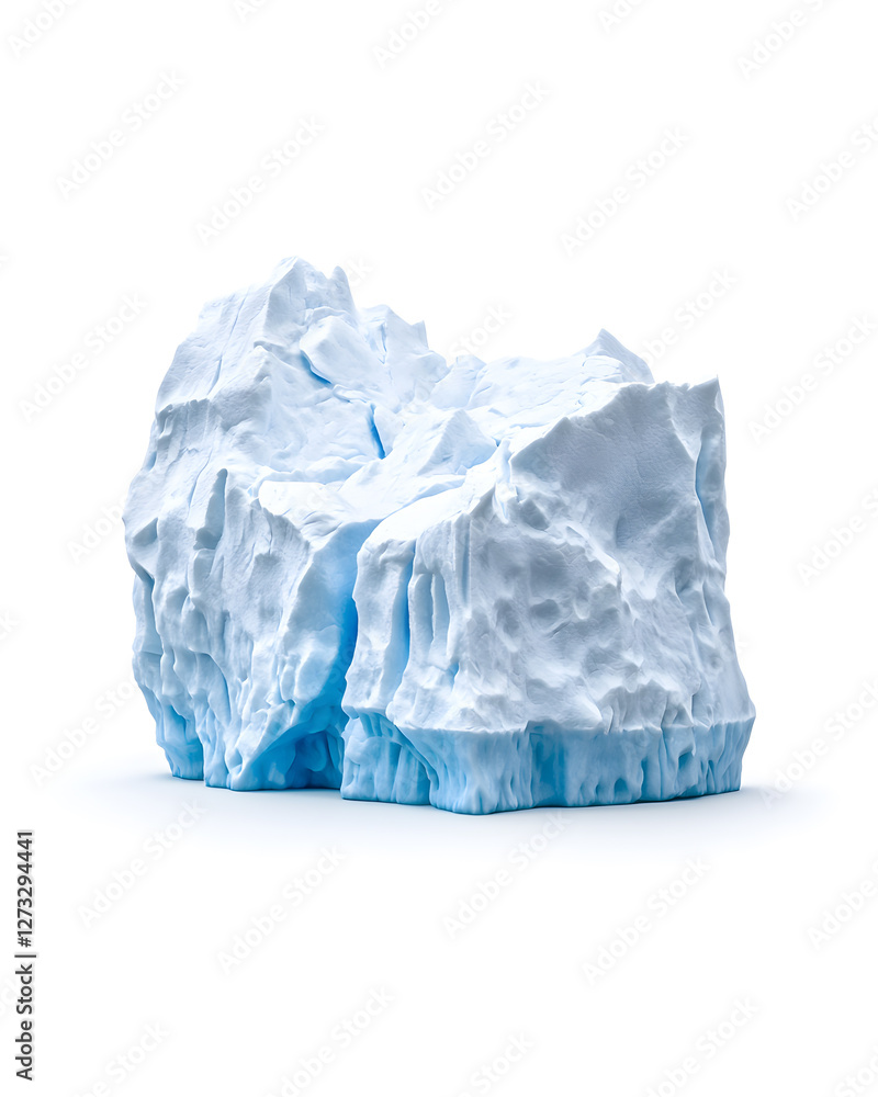 Massive isolated iceberg isolated on white background Massive isolated iceberg isolated on white background