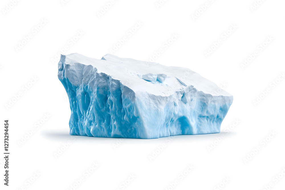 Obraz premium Massive isolated iceberg isolated on white background