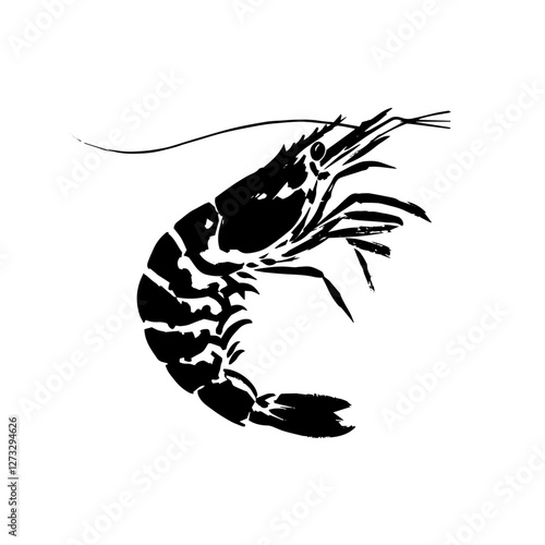 海老の水墨画