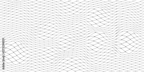 Net texture pattern on white background. Net texture pattern for backdrop and wallpaper. Realistic net pattern with black squares. vector
